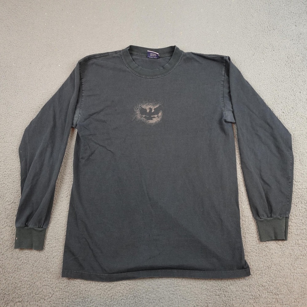 Vintage Salty Shirt Mens Large Black Eagle Logo Graphic Long Sleeve Canada Tee